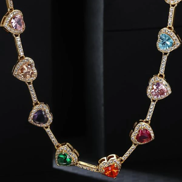 Heart Shaped Colorful Necklace - Image 6