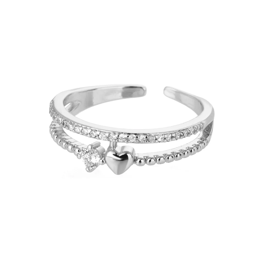 Heart & Solitaire Charm Ring - Image 3