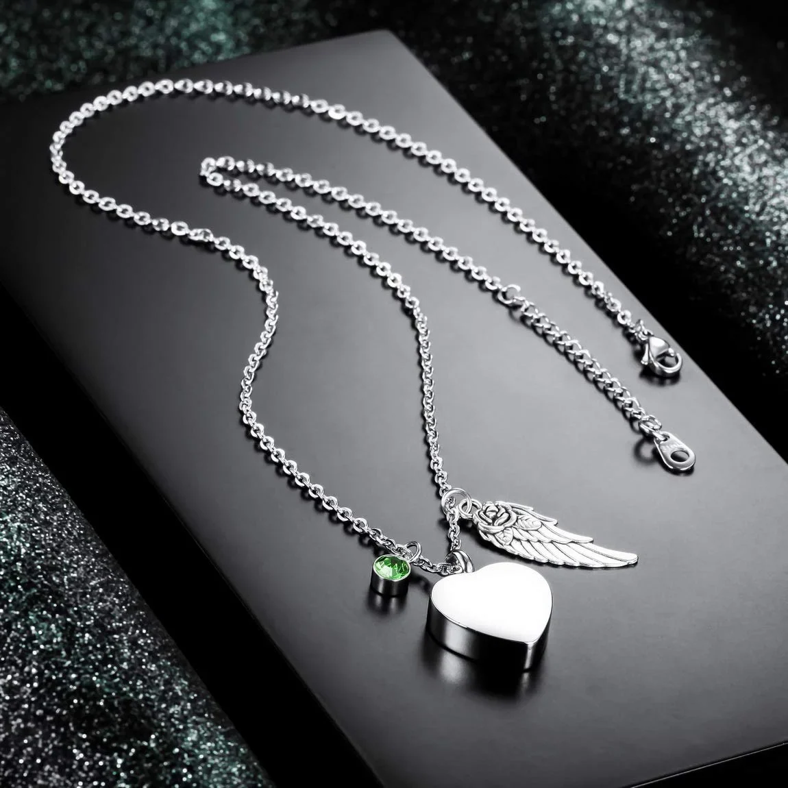 Heart Urn Birthstone Necklace - Image 3