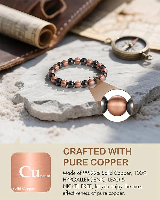 Hematite Bead Copper Magnetic Bracelet - Image 4
