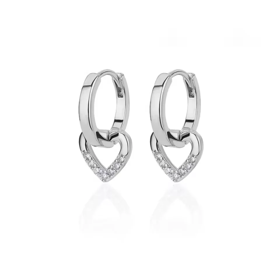 Hollow Heart Dangle Drop Earrings - Image 2