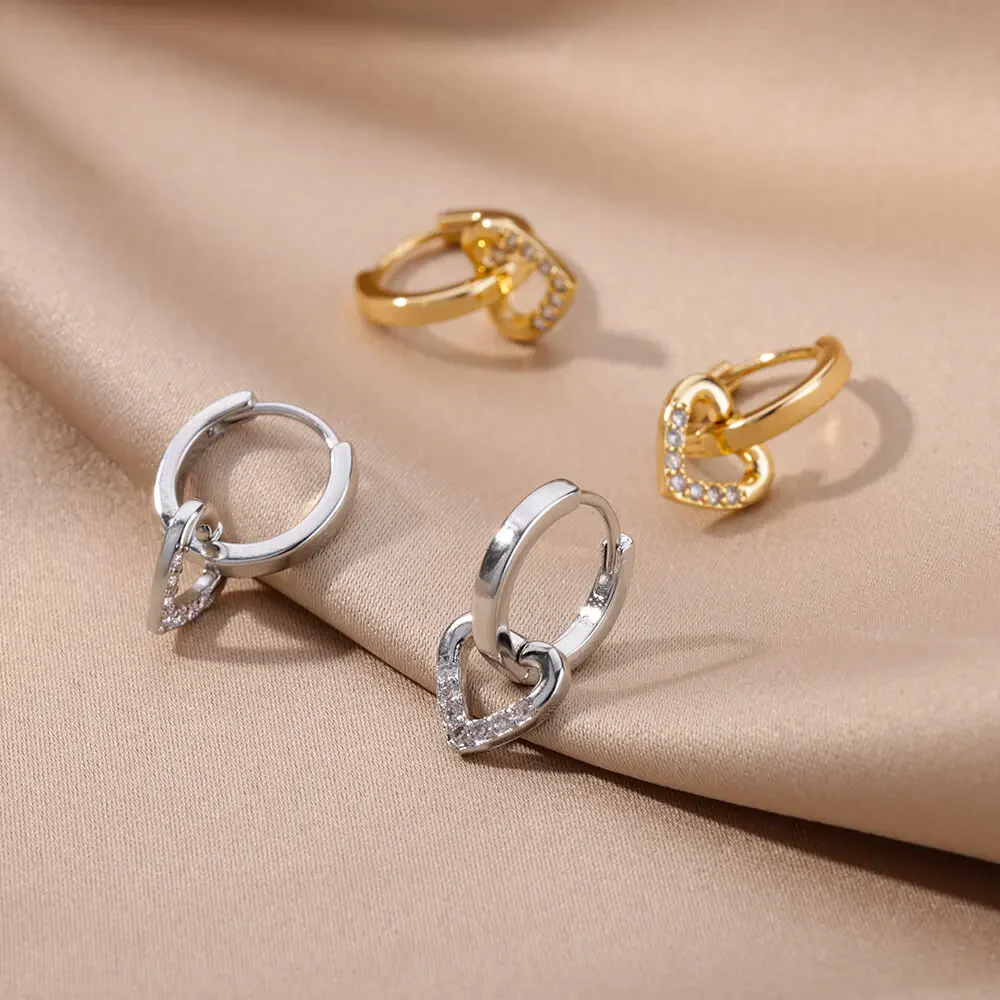 Hollow Heart Dangle Drop Earrings - Image 5
