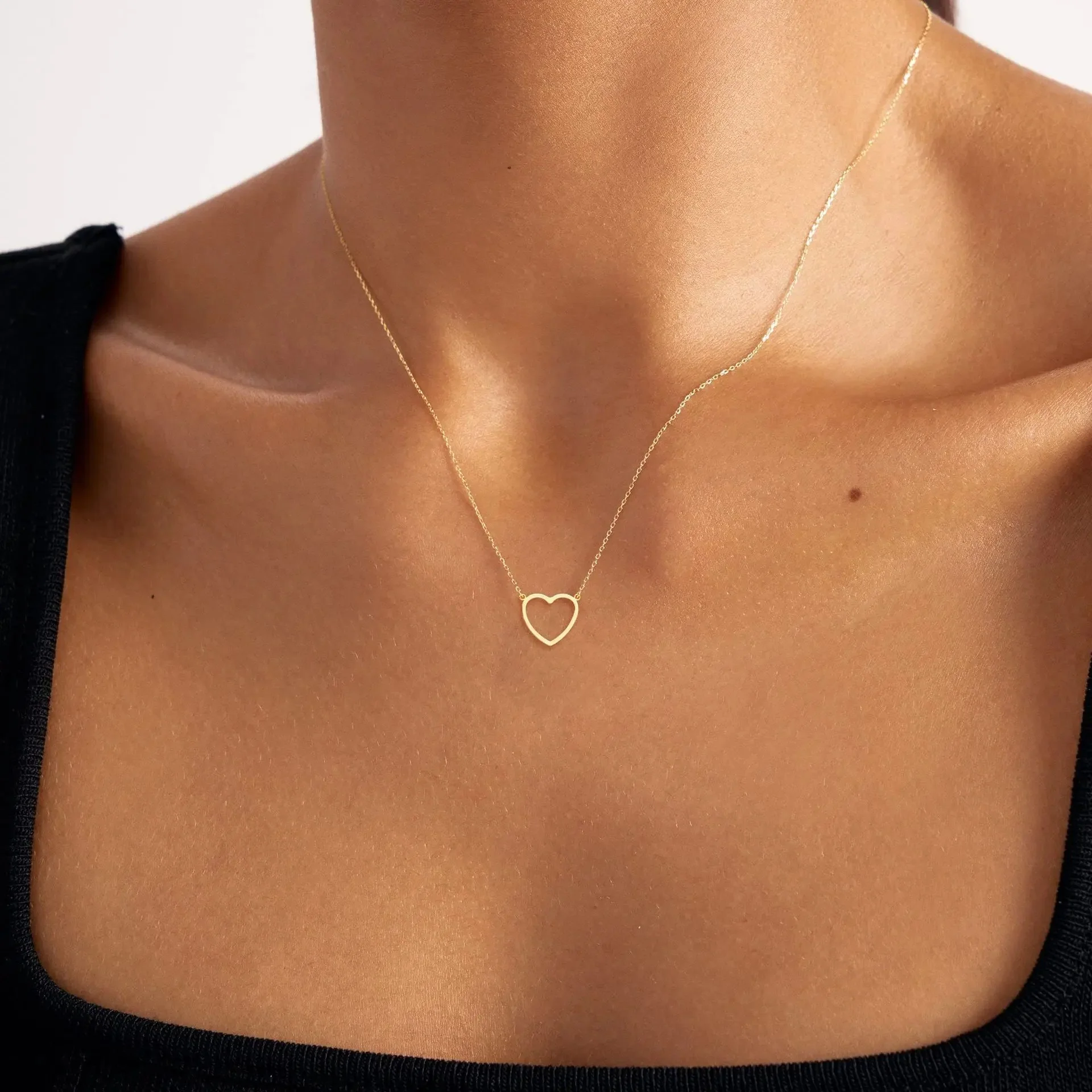 Hollow Love Heart Necklace - Image 5