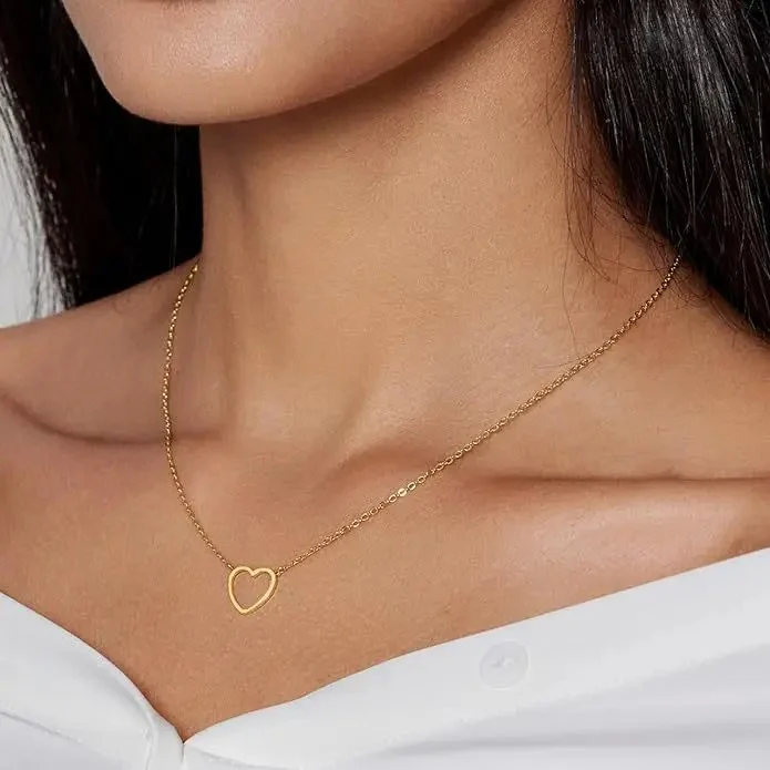 Hollow Love Heart Necklace - Image 6