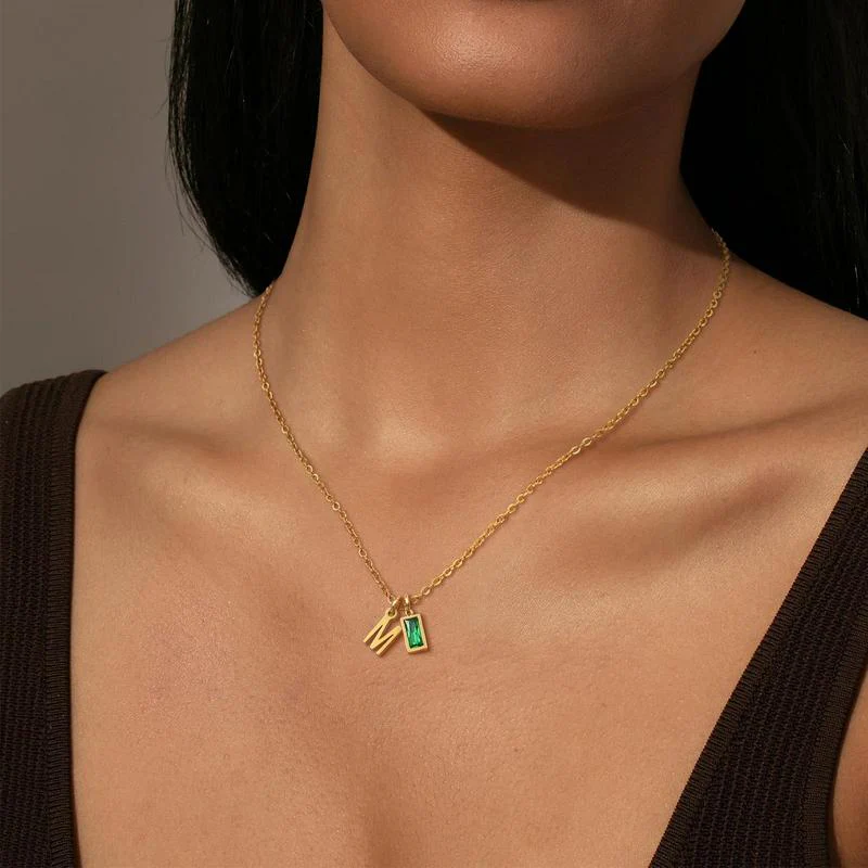 Initial Birthstone Necklace - Image 3