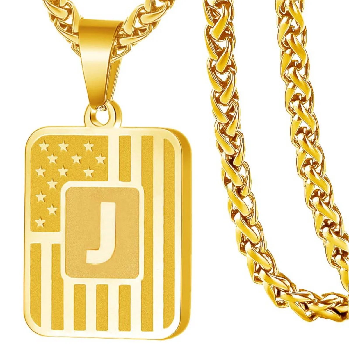 Initial Block Pendant Necklace - Image 11