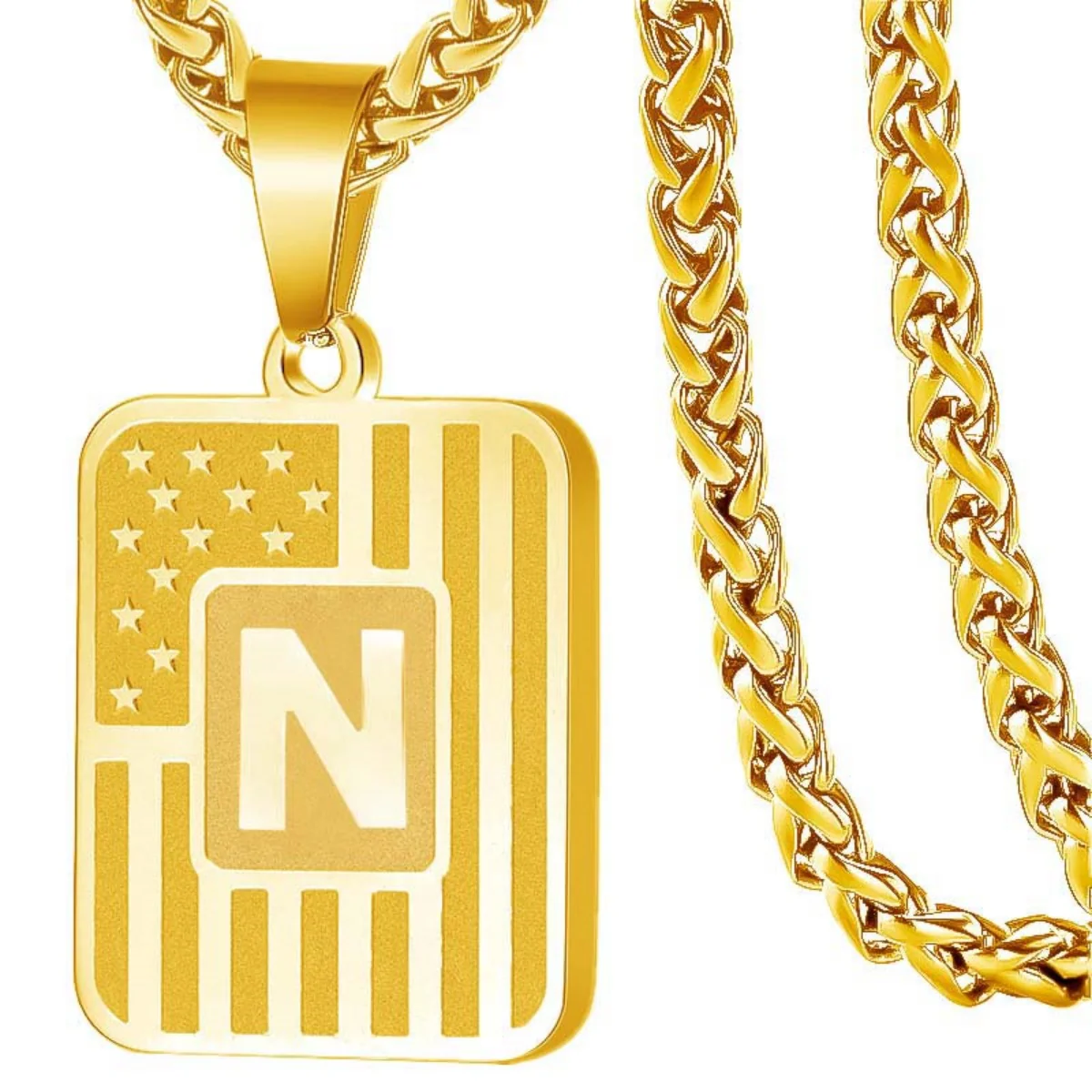 Initial Block Pendant Necklace - Image 15