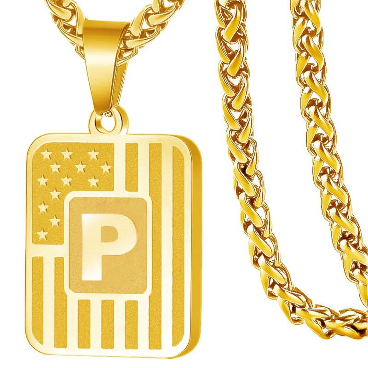 Initial Block Pendant Necklace - Image 17