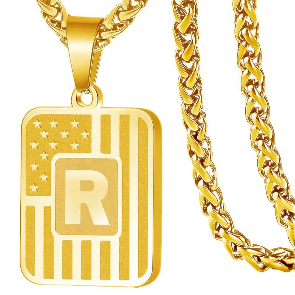 Initial Block Pendant Necklace - Image 19