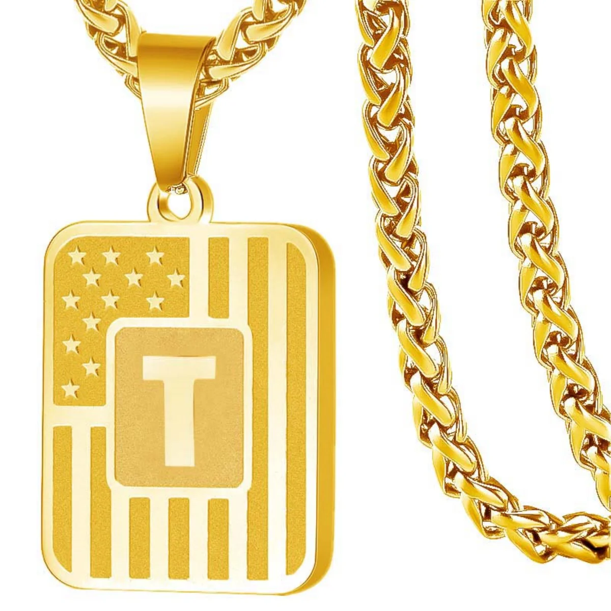 Initial Block Pendant Necklace - Image 21