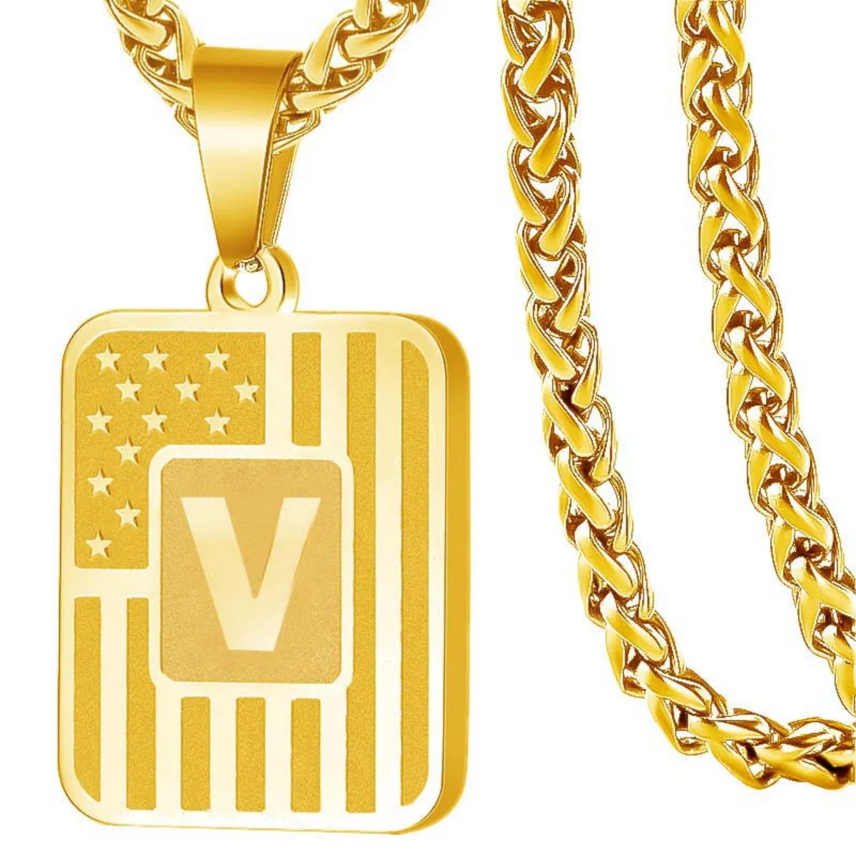 Initial Block Pendant Necklace - Image 23
