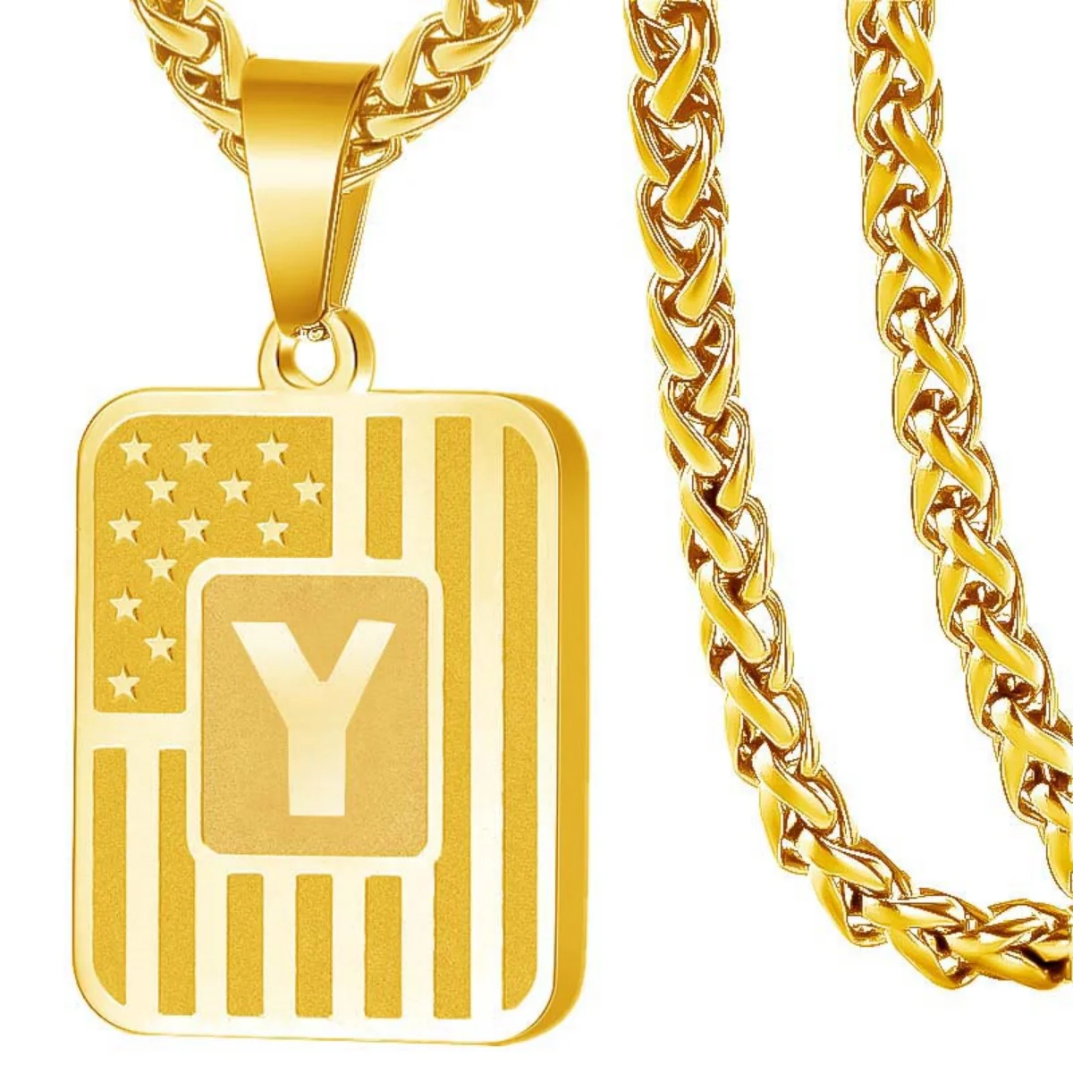 Initial Block Pendant Necklace - Image 26