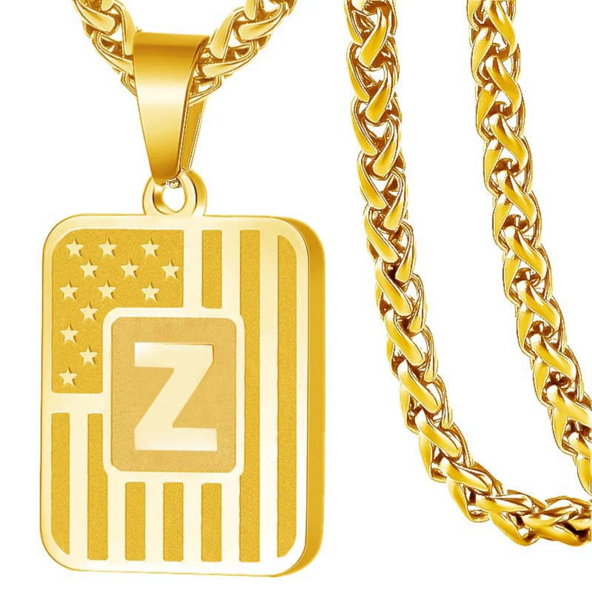 Initial Block Pendant Necklace - Image 27