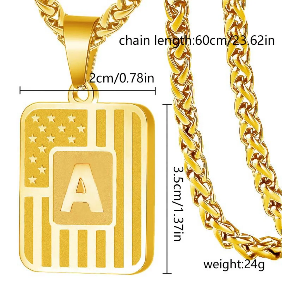 Initial Block Pendant Necklace - Image 28