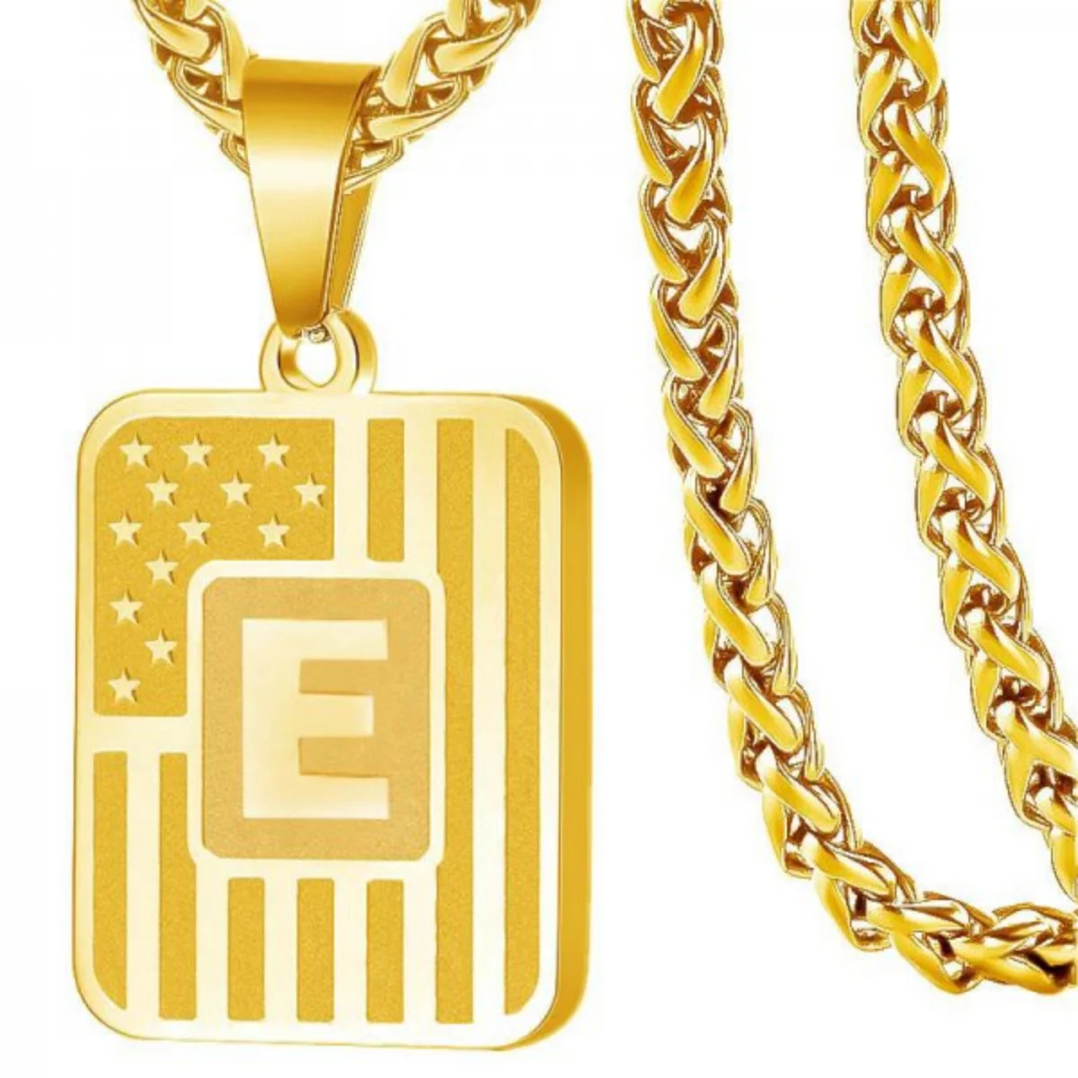Initial Block Pendant Necklace - Image 6