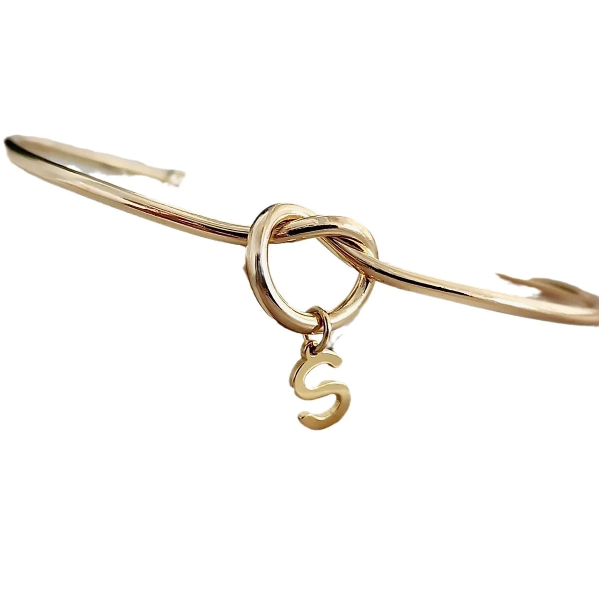 Initial Charm Bangle Bracelet - Image 4