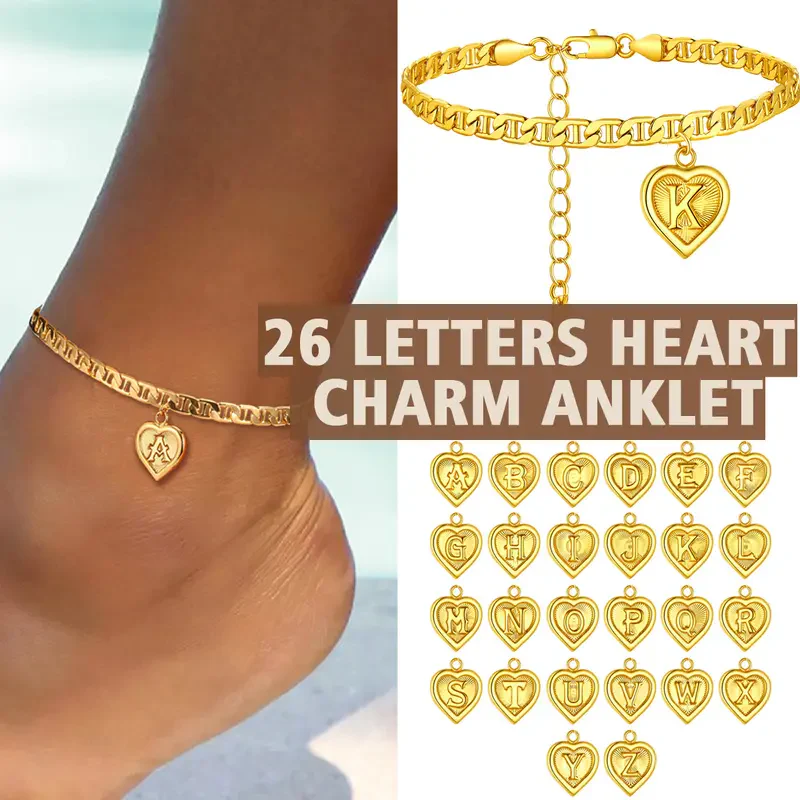 Initial Heart Anklet