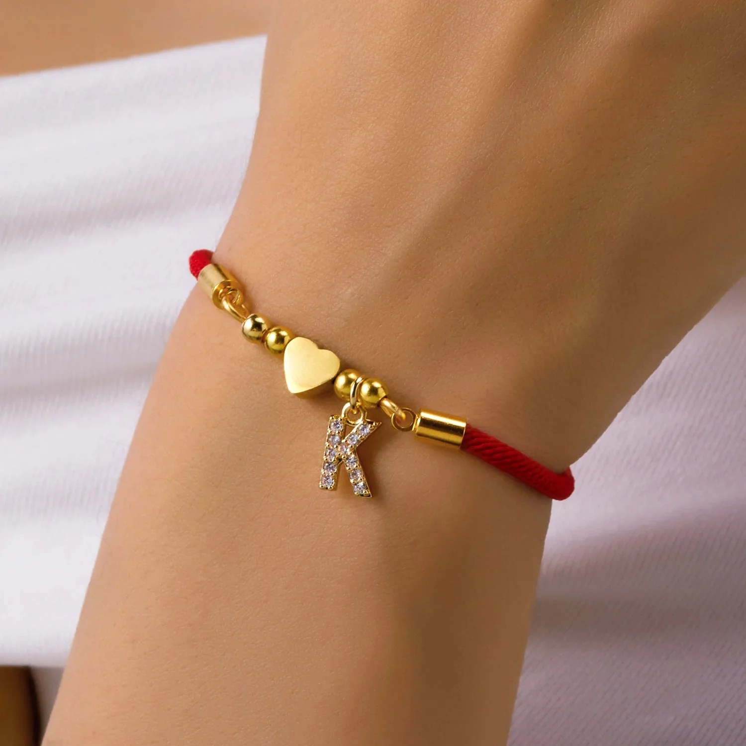 Initial Heart Rope Bracelet - Image 2
