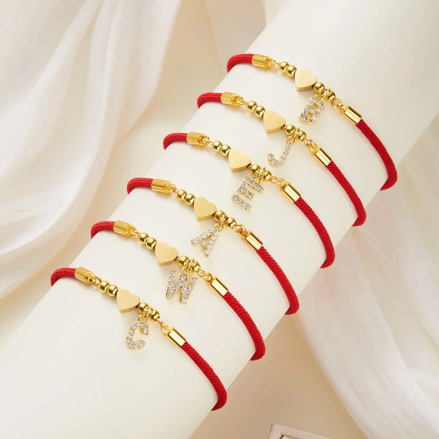Initial Heart Rope Bracelet - Image 3