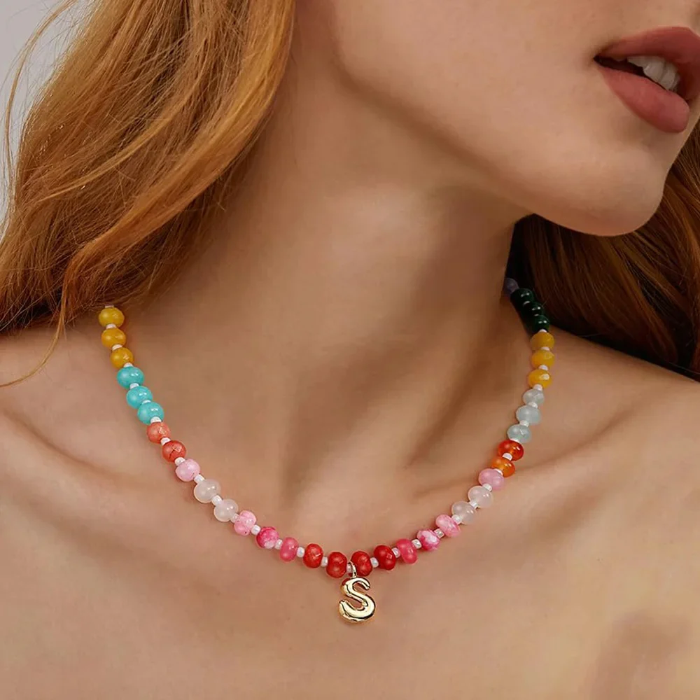 Initial Natural Stone Necklace - Image 2