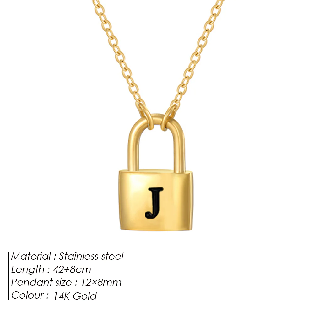 Initial Padlock Pendant Necklace - Image 10