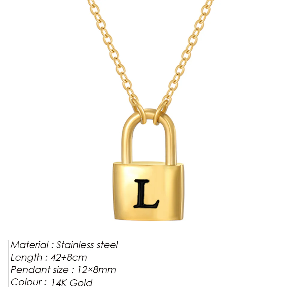 Initial Padlock Pendant Necklace - Image 12