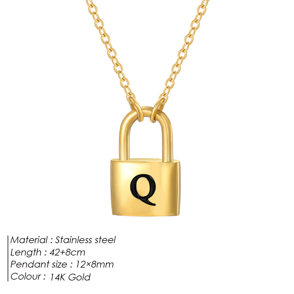 Initial Padlock Pendant Necklace - Image 17