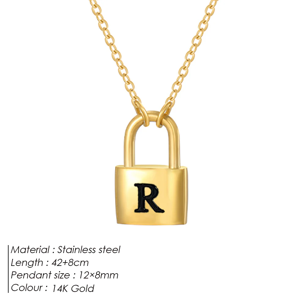 Initial Padlock Pendant Necklace - Image 18