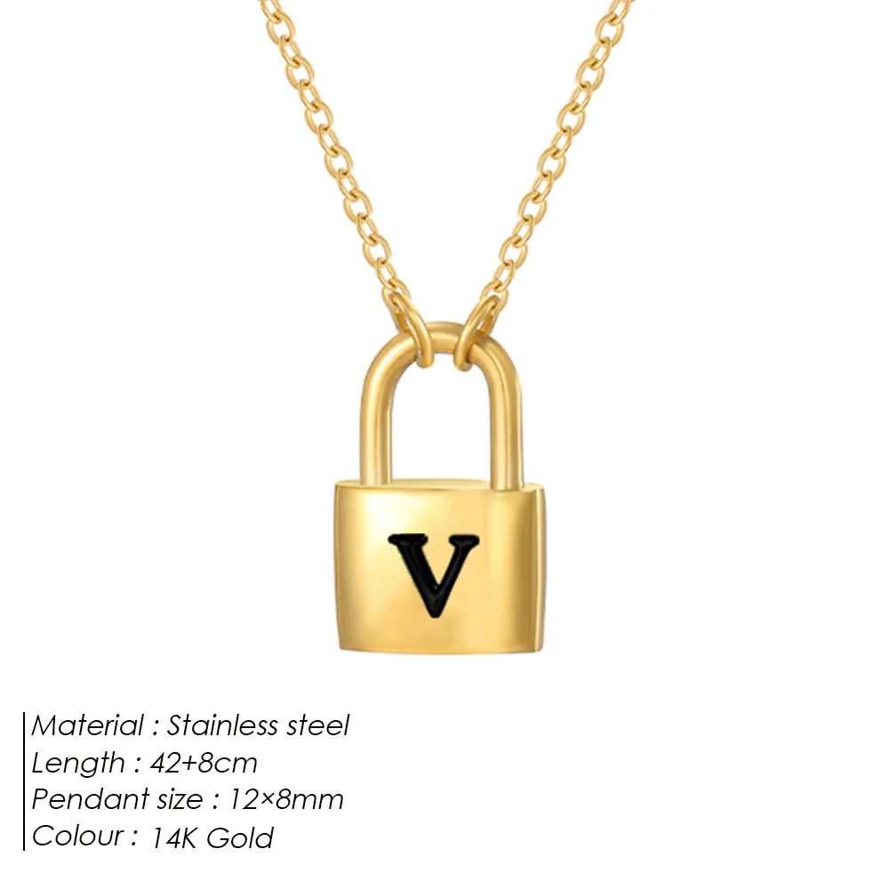 Initial Padlock Pendant Necklace - Image 22