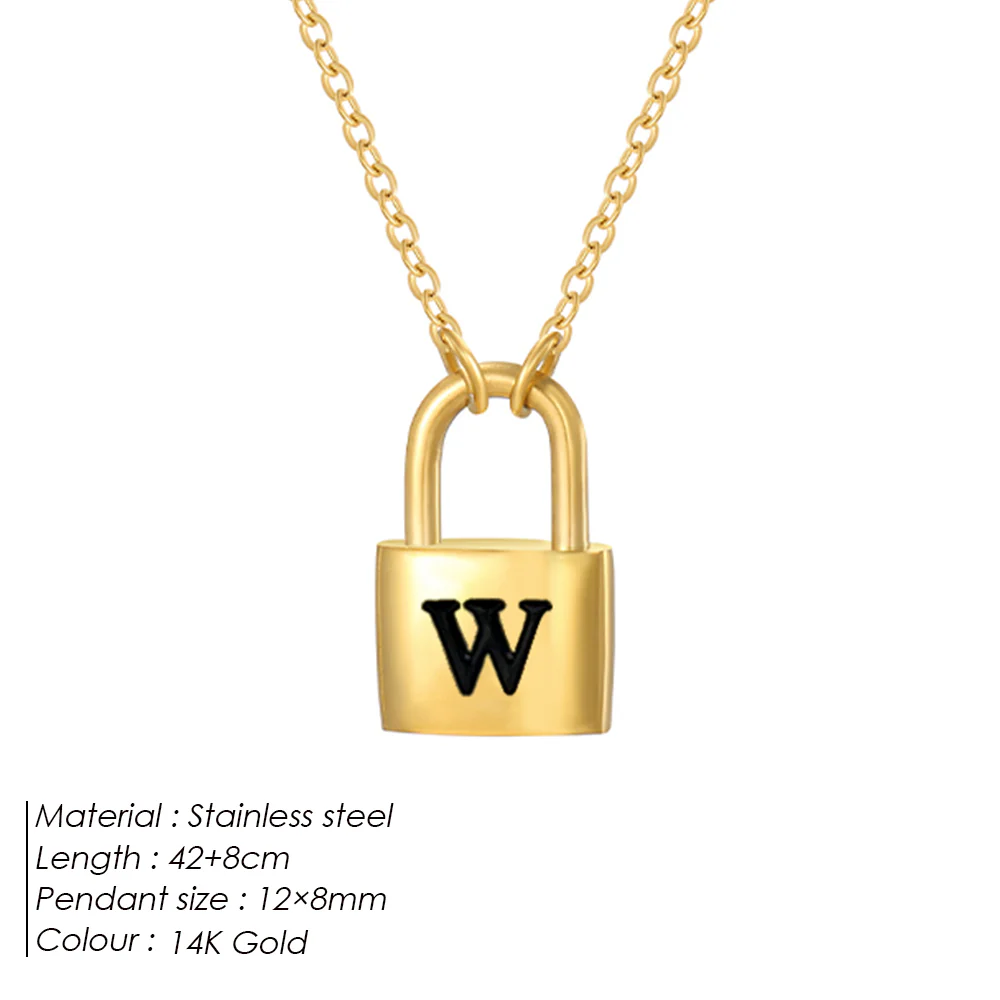 Initial Padlock Pendant Necklace - Image 23