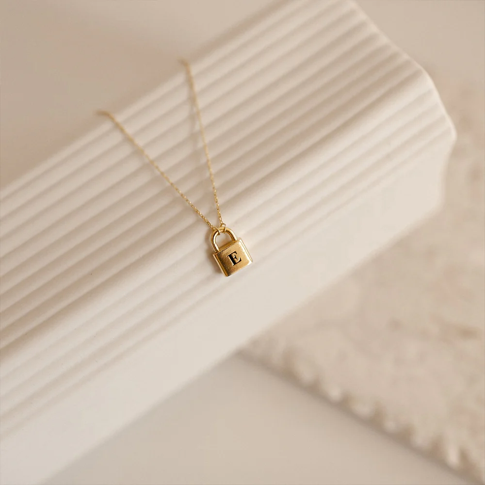 Initial Padlock Pendant Necklace - Image 27