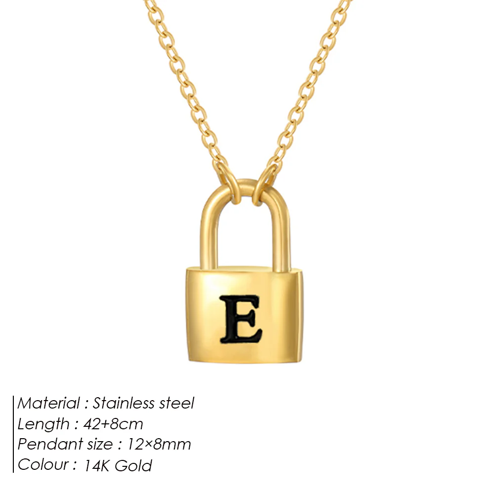 Initial Padlock Pendant Necklace - Image 5