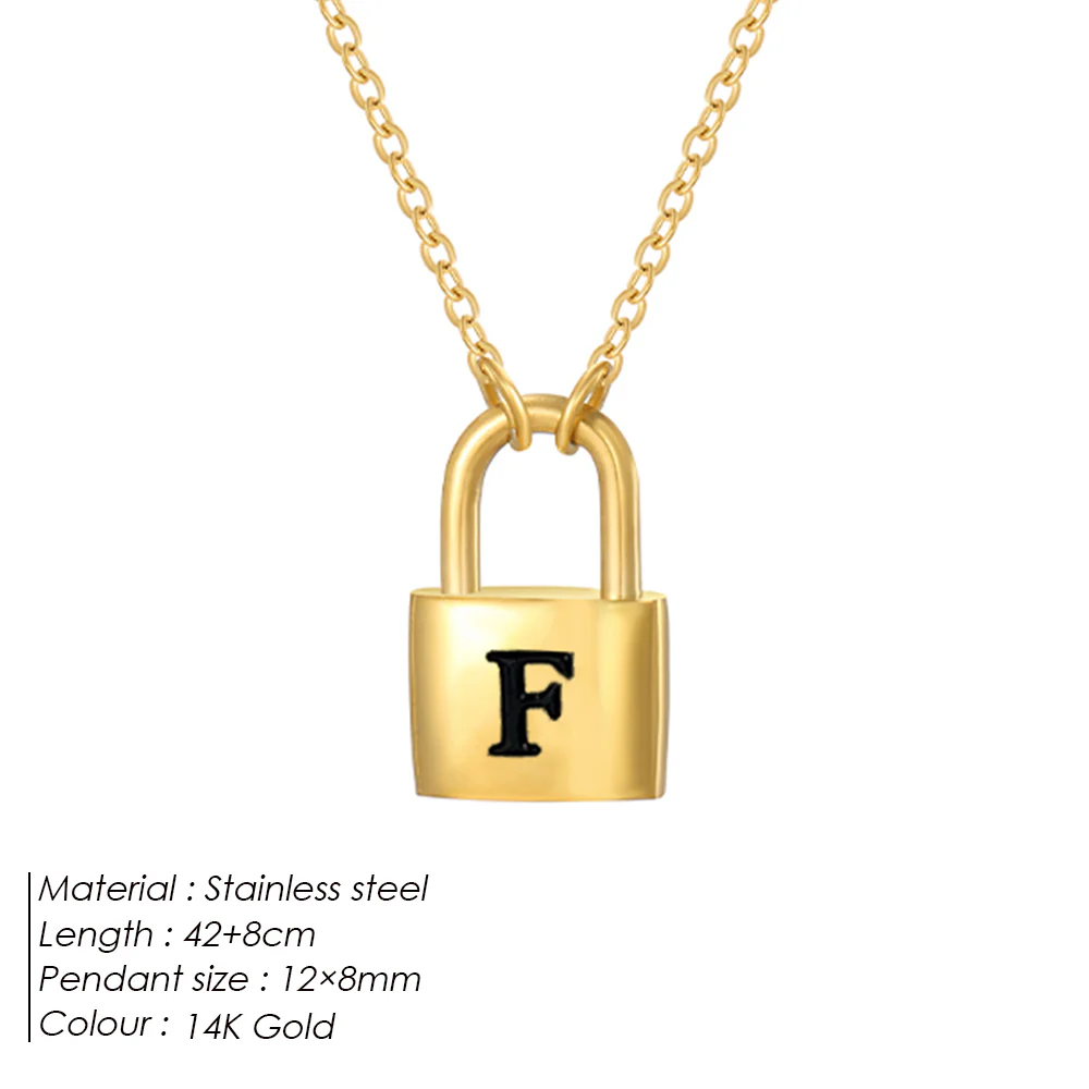 Initial Padlock Pendant Necklace - Image 6