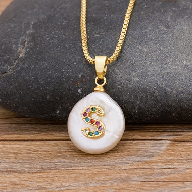 Initial Pearl Pendant Necklace - Image 12
