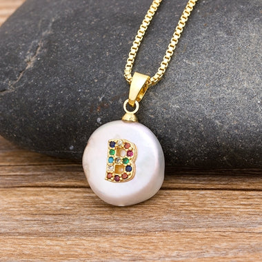 Initial Pearl Pendant Necklace - Image 14
