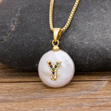 Initial Pearl Pendant Necklace - Image 15