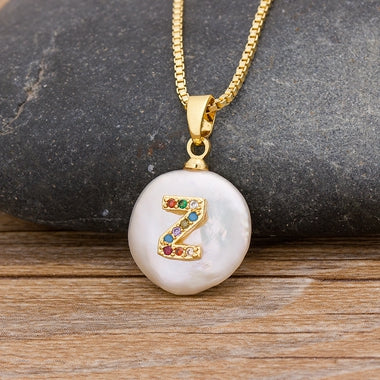 Initial Pearl Pendant Necklace - Image 3