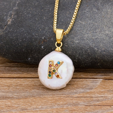 Initial Pearl Pendant Necklace - Image 5