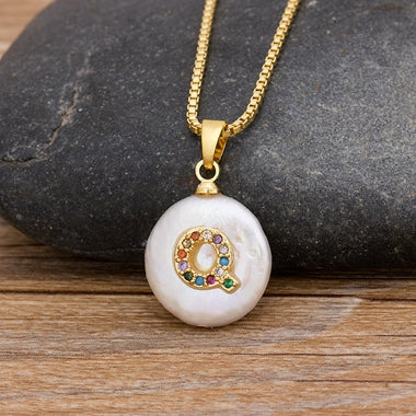 Initial Pearl Pendant Necklace - Image 6