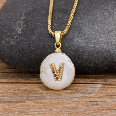 Initial Pearl Pendant Necklace - Image 7