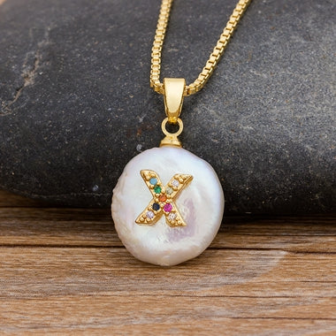 Initial Pearl Pendant Necklace - Image 8