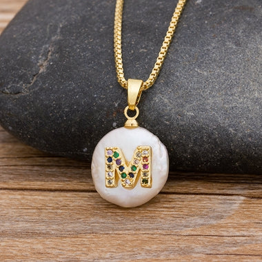 Initial Pearl Pendant Necklace - Image 9
