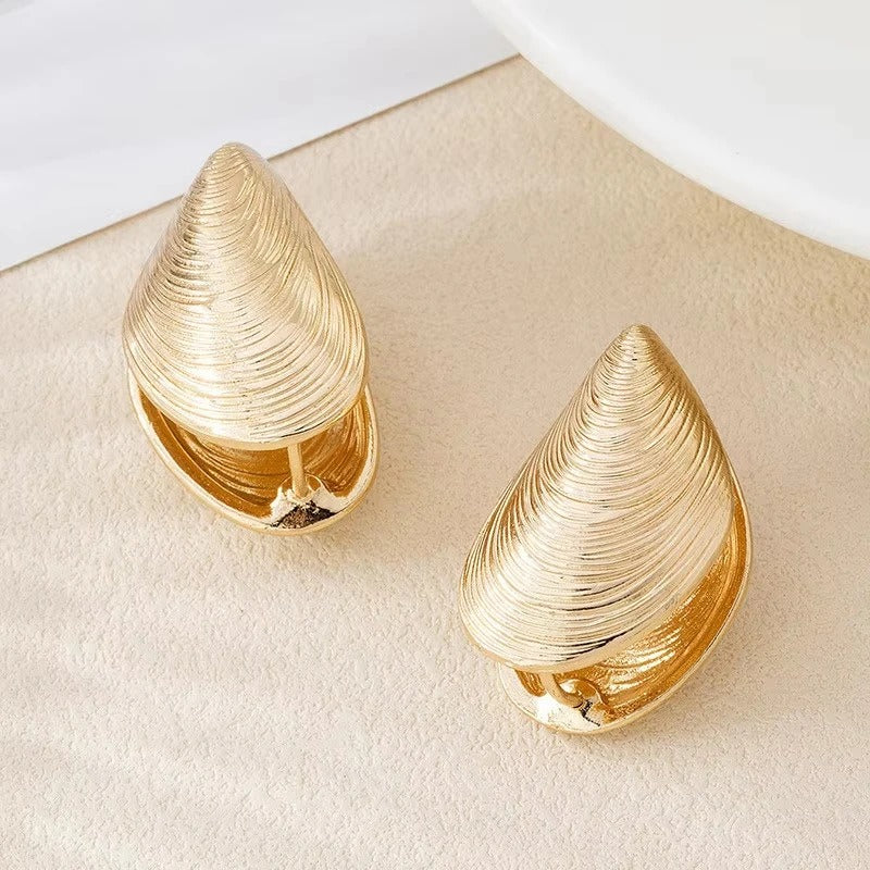 Irregular Shell Stud Earrings - Image 2