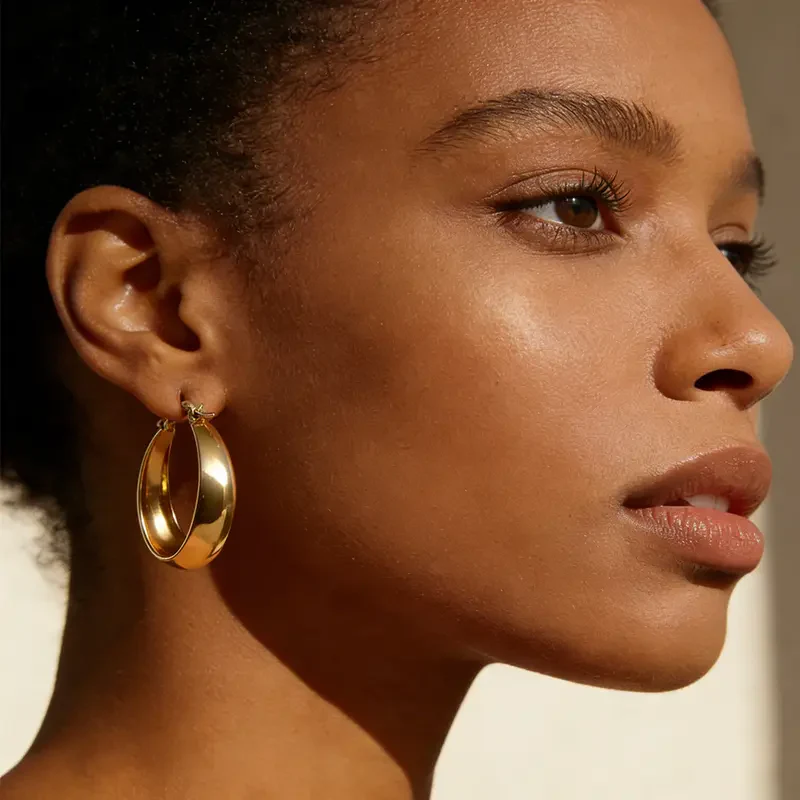 Large Hoop Earrings Classic - Image 5