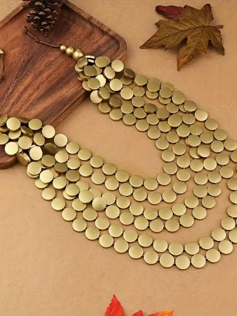 Layered Gold Circles Necklace - Image 3