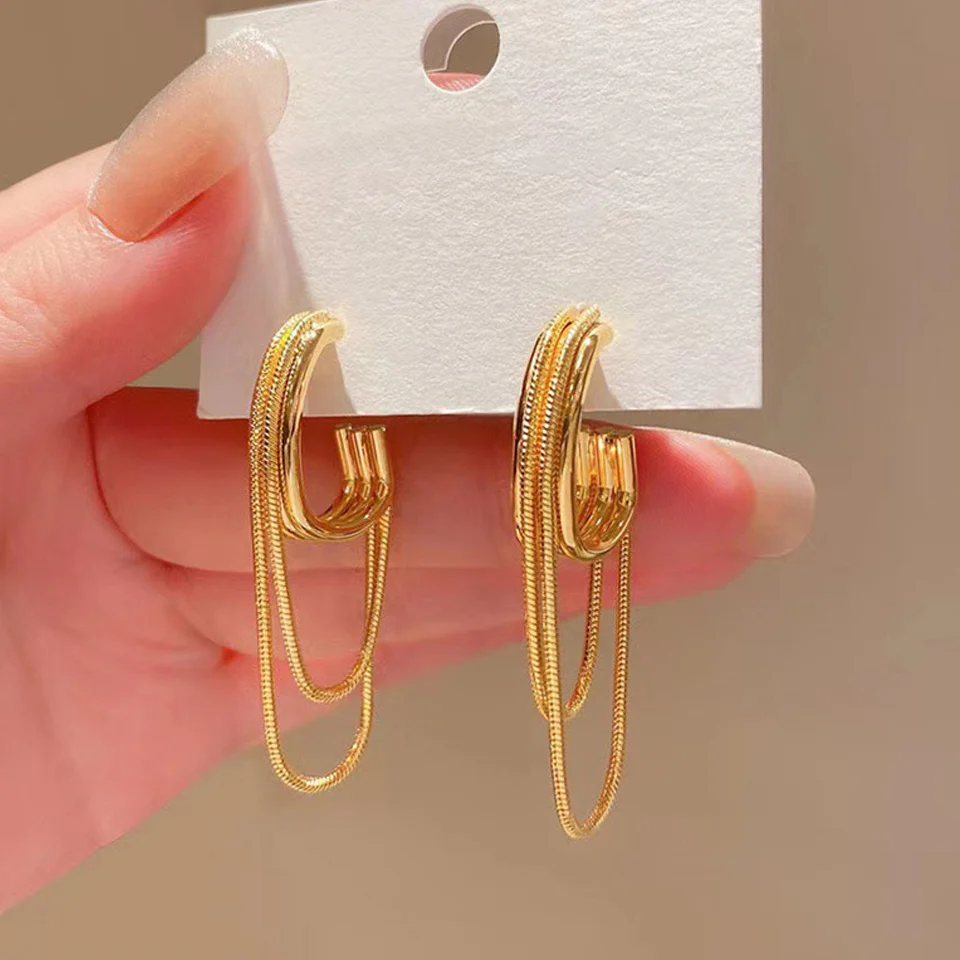 Layered Loop Gold Hoops - Image 2
