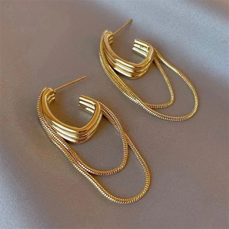 Layered Loop Gold Hoops - Image 3