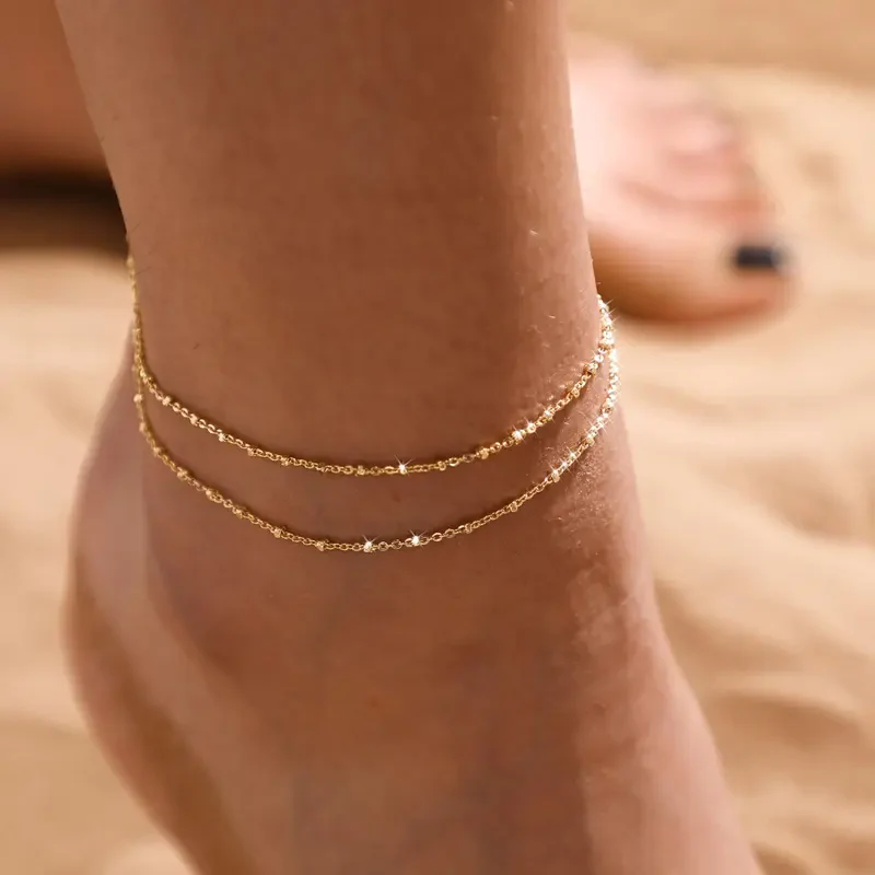 Layered Square Dot Anklet