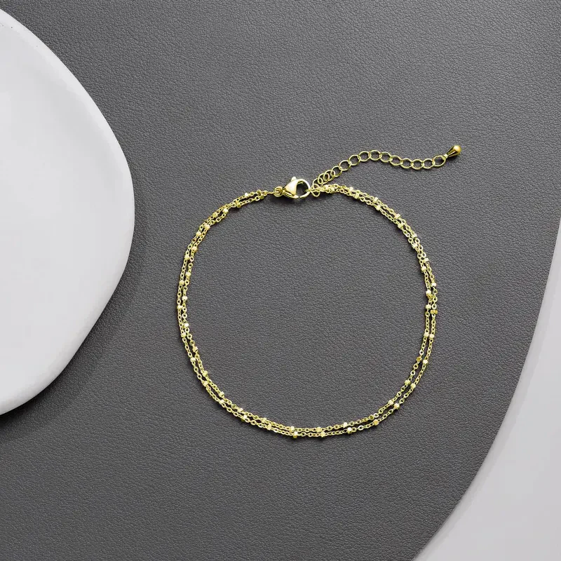 Layered Square Dot Anklet - Image 8