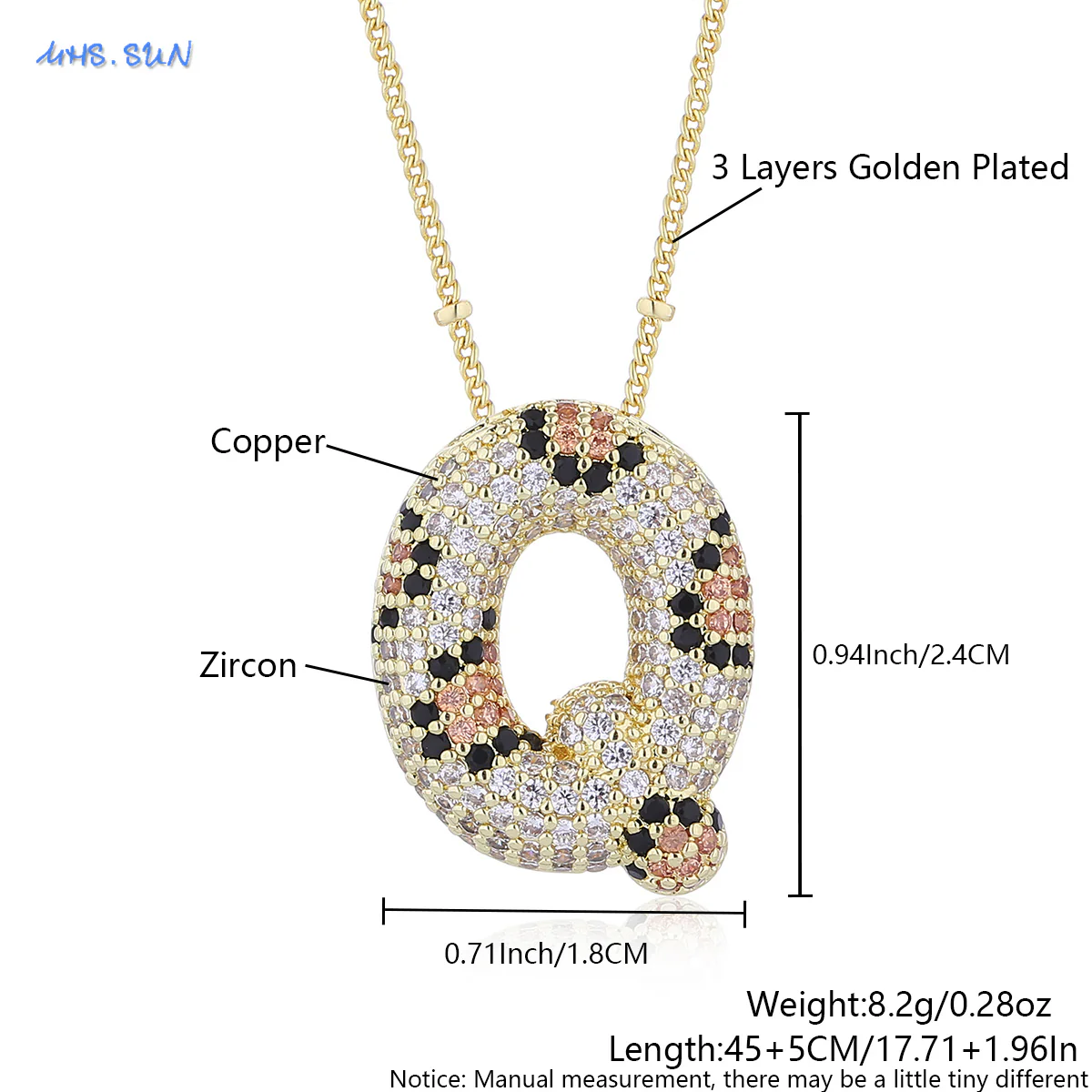 Leopard Print Bling Initial Pendant Necklace - Image 11